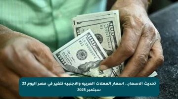 تحديث الأسعار.. أسعار العملات العربية والأجنبية تتغير في مصر اليوم 22 سبتمبر 2025